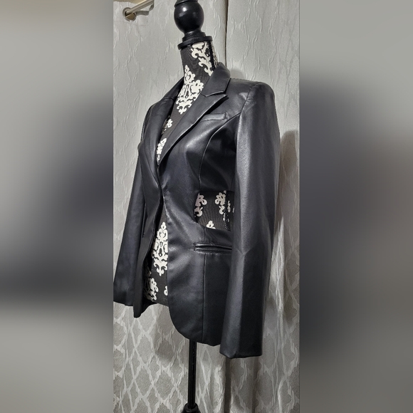 LUXE TO KILL - Faux Leather Cutout Back Black Jacket – Edgy & Stylish - Picture 2 of 12